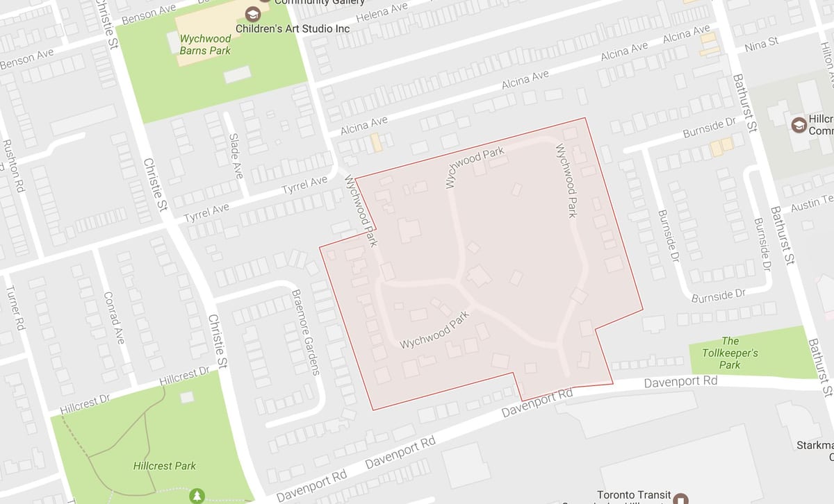 Karta Вичвуд Park Toronto