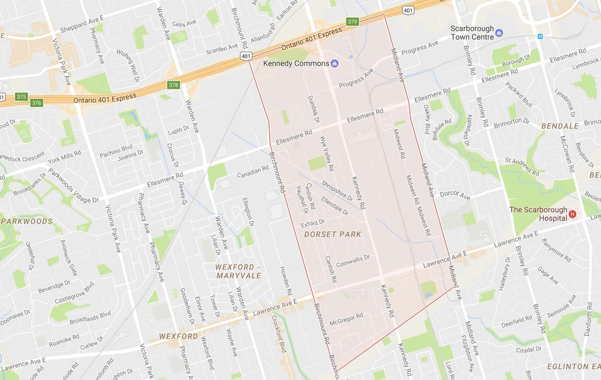 Karta Dorset Park Toronto