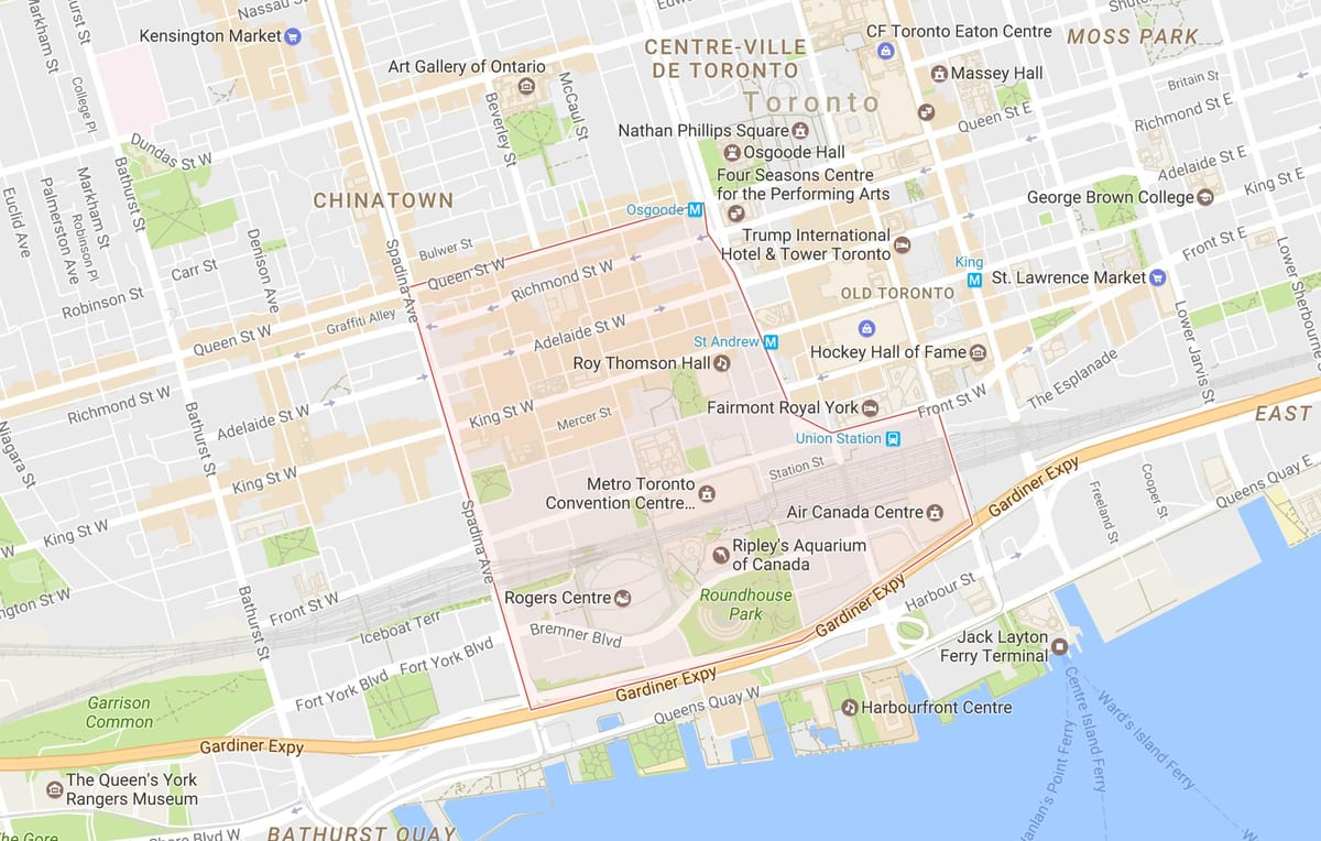 Karta području području Toronto