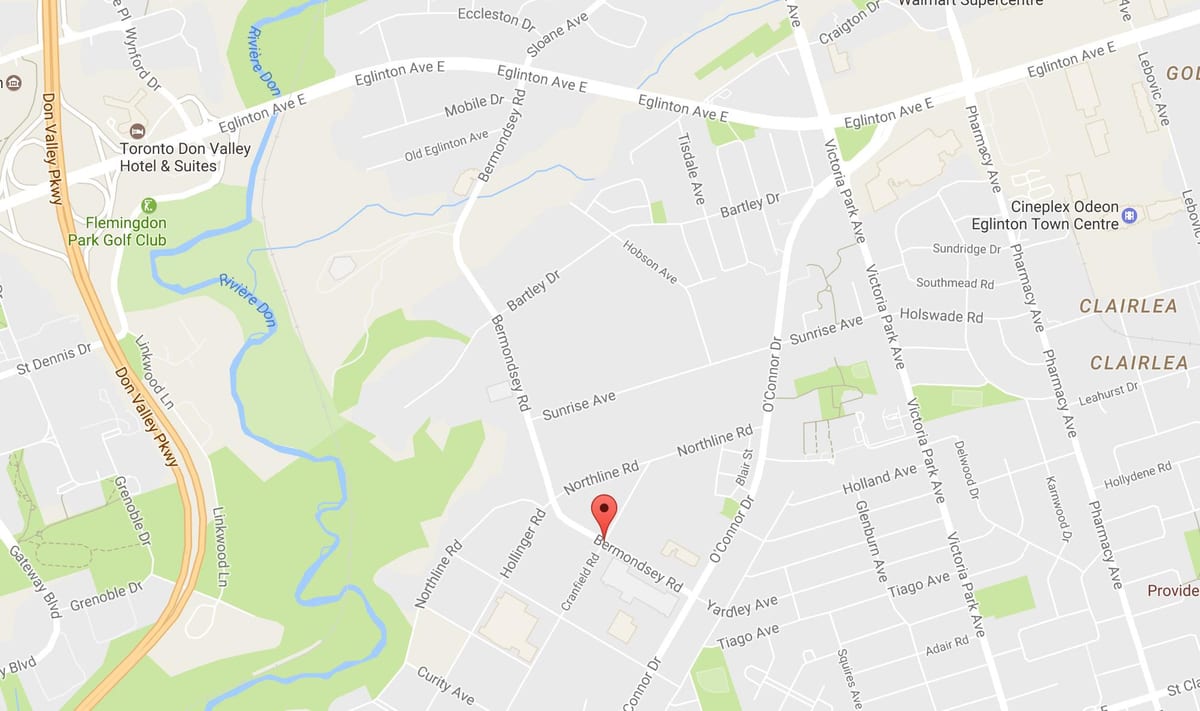 Karta Бермондси Road Toronto