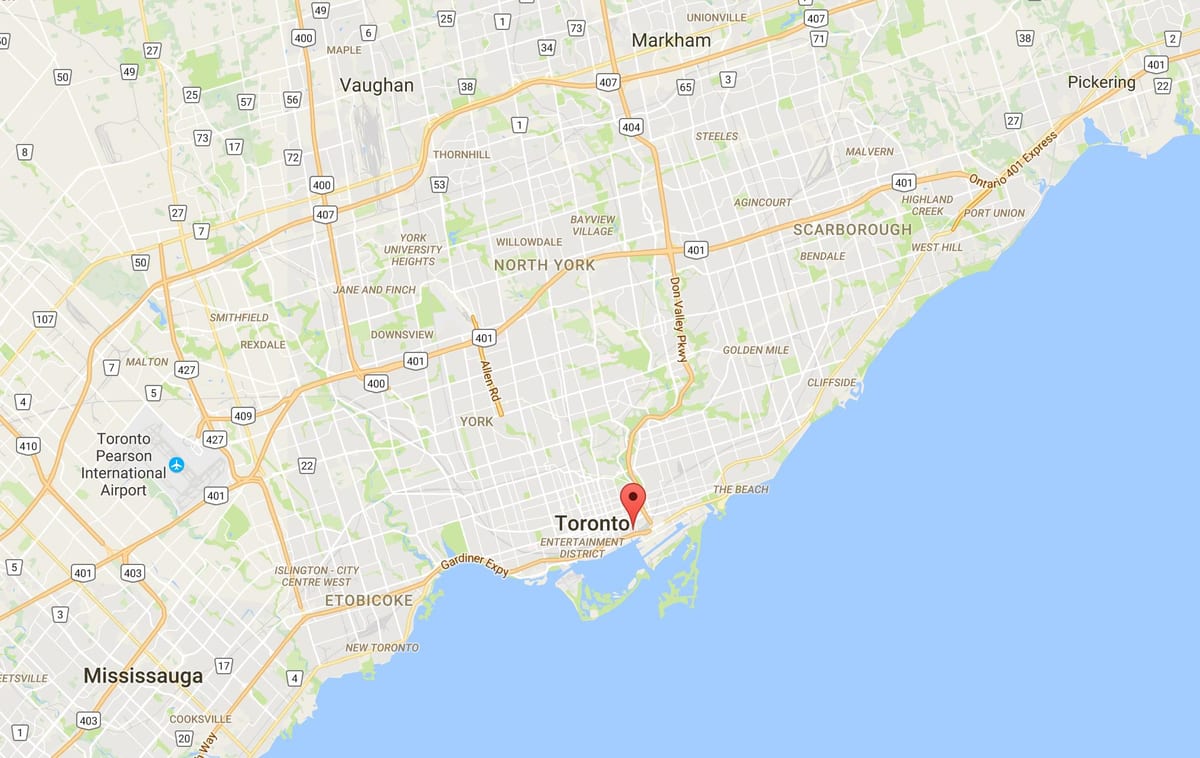 Karta Destilerije području Toronto