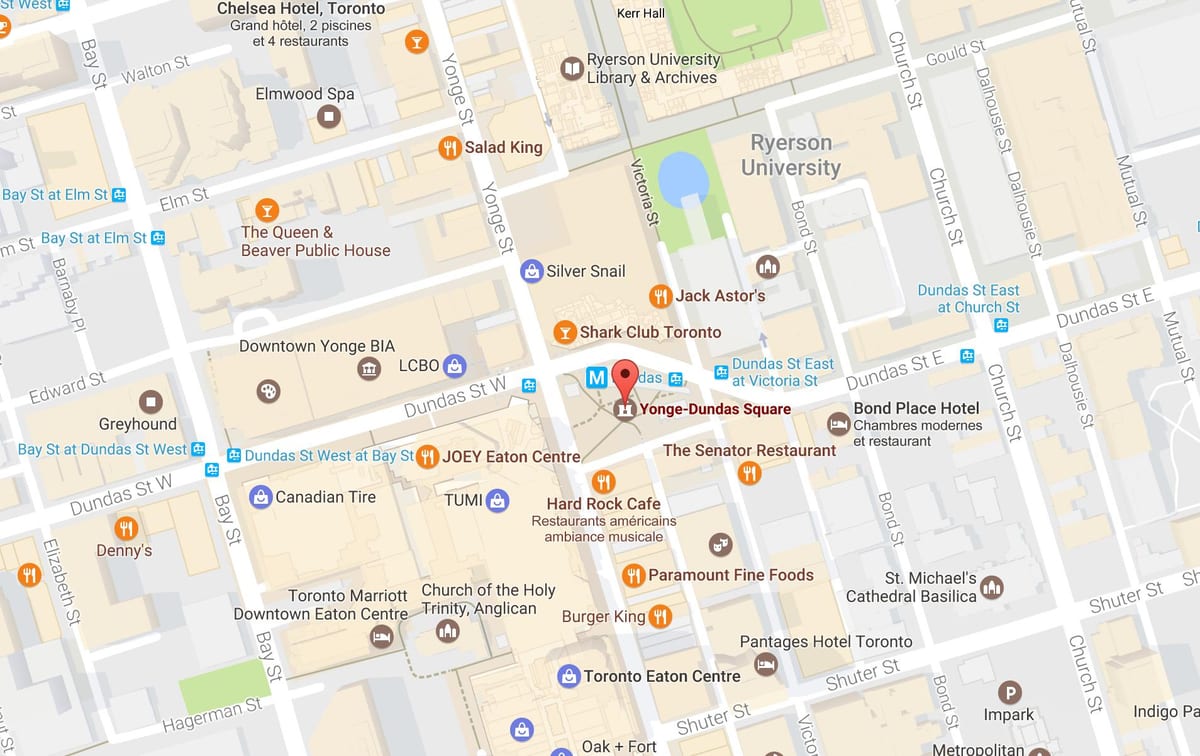 Karta Йондж-Dundas square Toronto