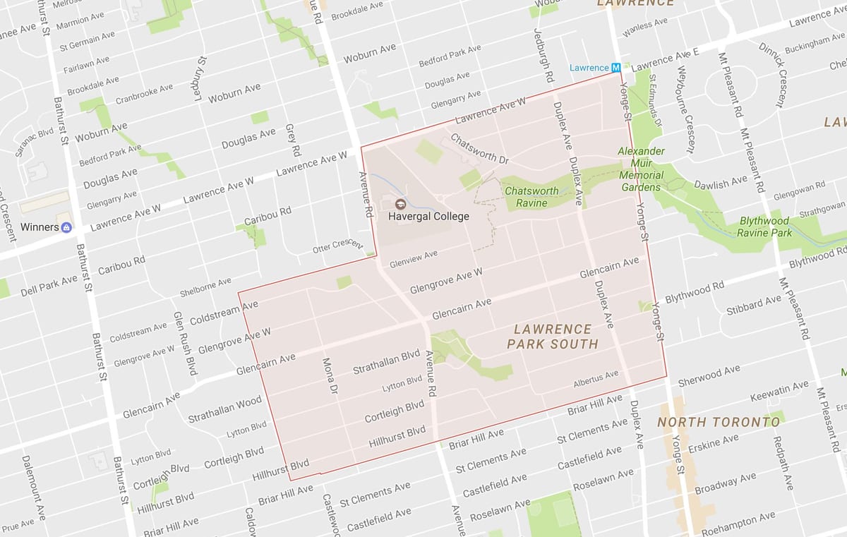Karta Литтон-Park području Toronto