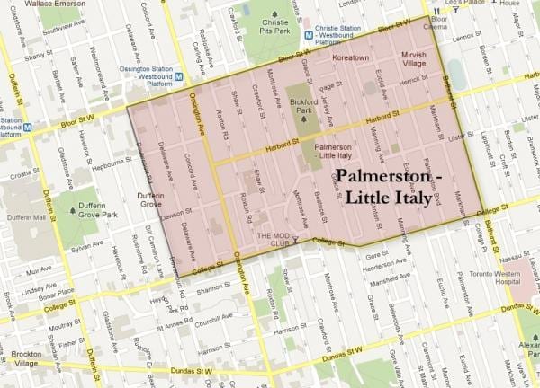 Karta Палмерстон mala Italija Toronto
