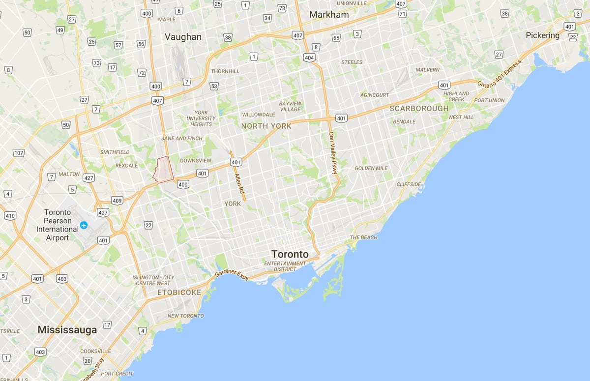 Karta Пельмо Park – Humberlea području Toronto