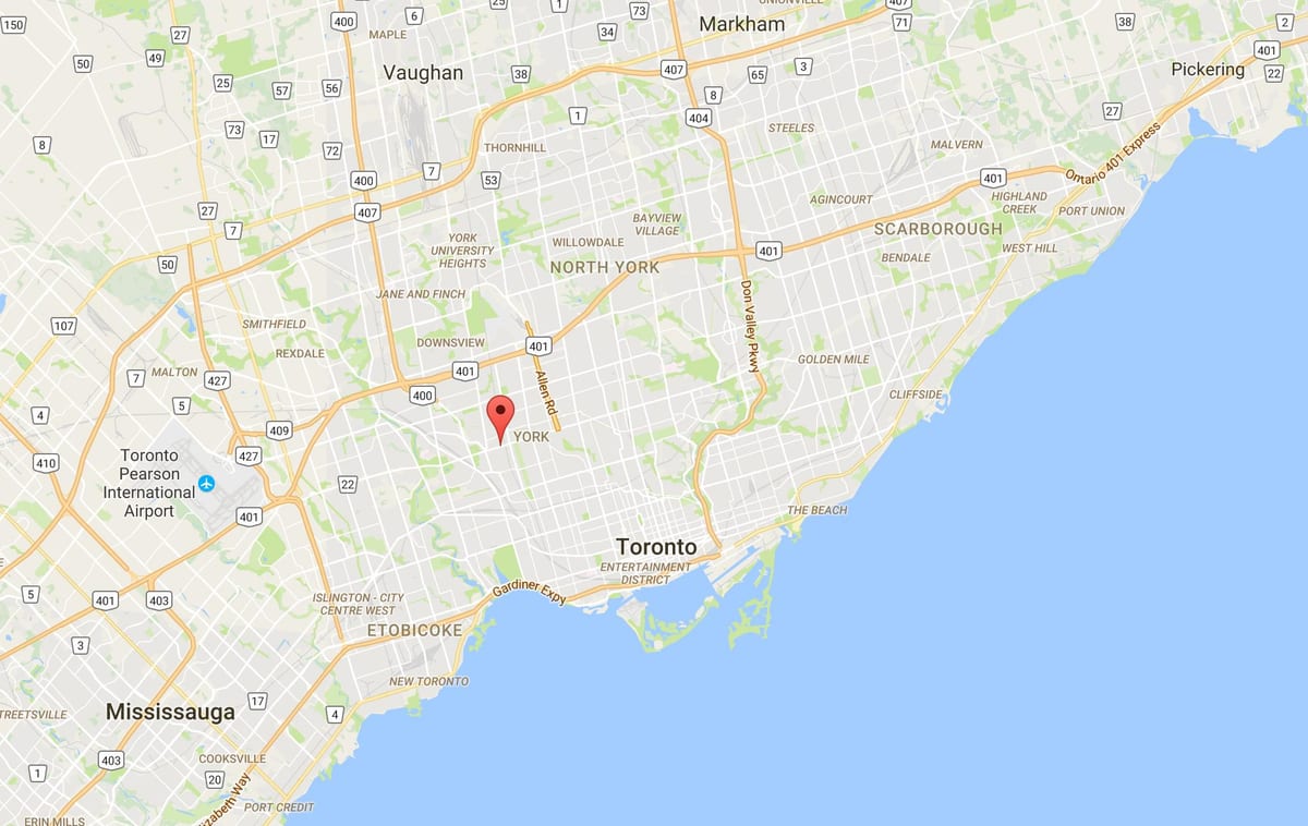 Karta Эглинтон zapadnom dijelu Toronto