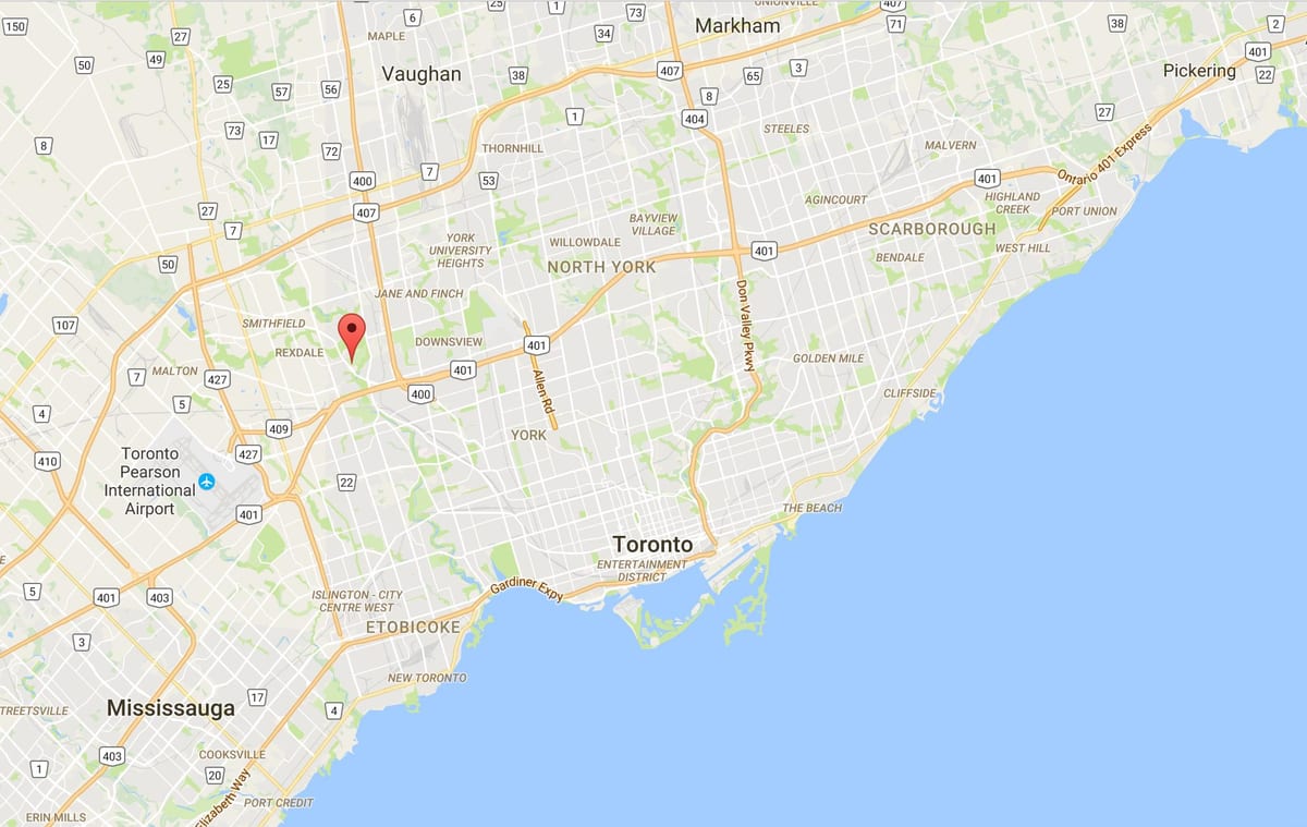 Karta Вязы području Toronto