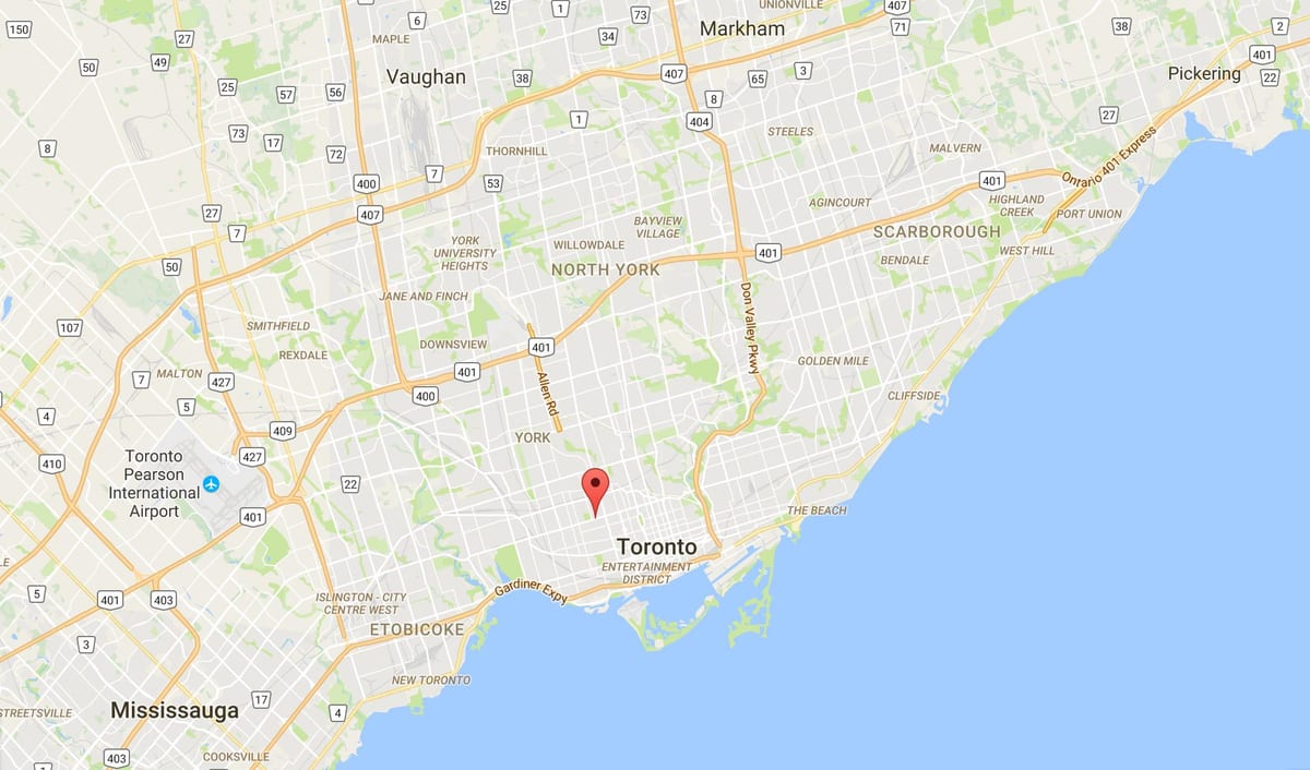 Kartica: Koreatown području Toronto