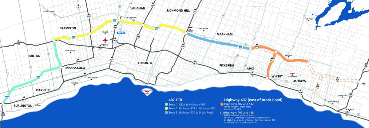 Karta Toronto autoceste 407