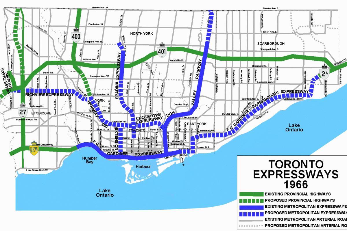 Karta Toronto autoceste