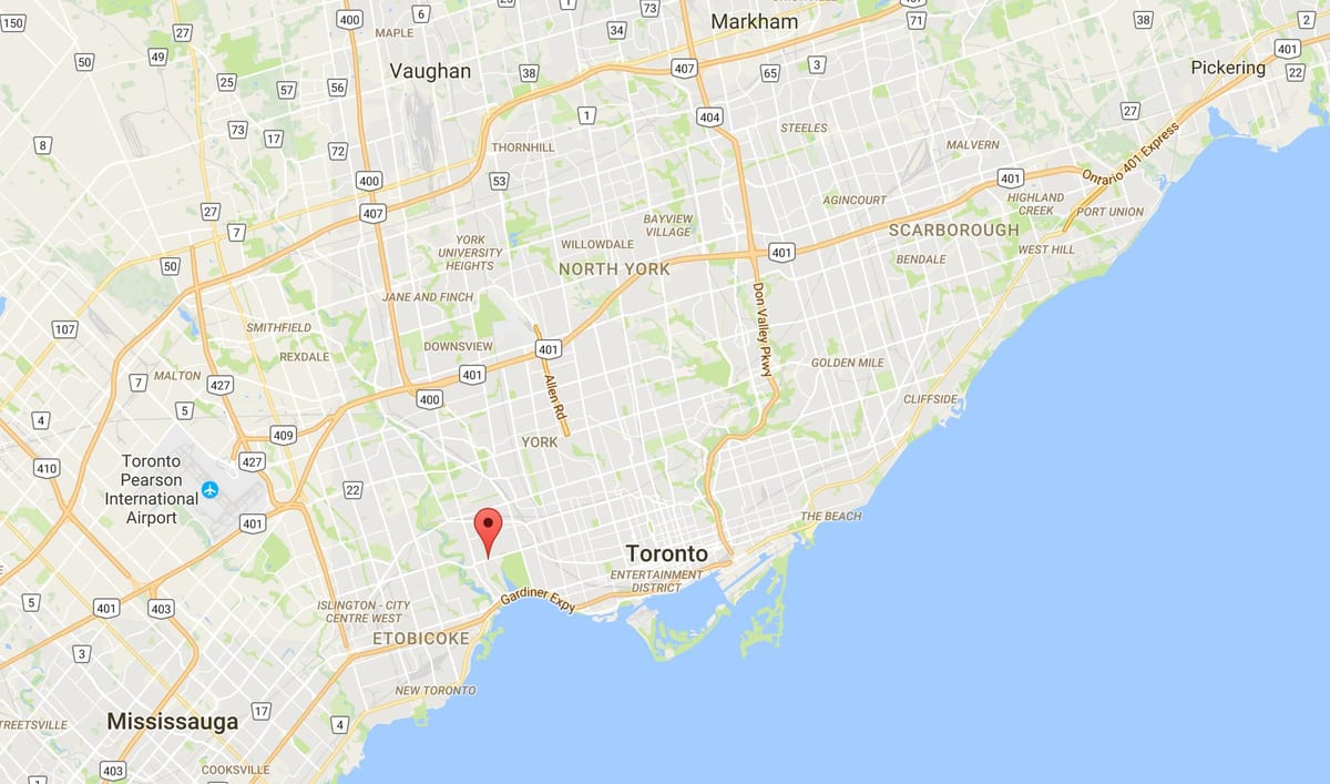 Karta Bloor West Village području Toronto