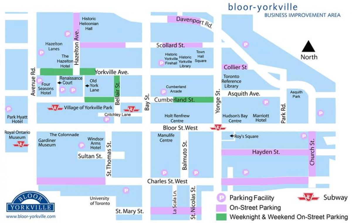 Karta Bloor-Йорквилл parkiralište