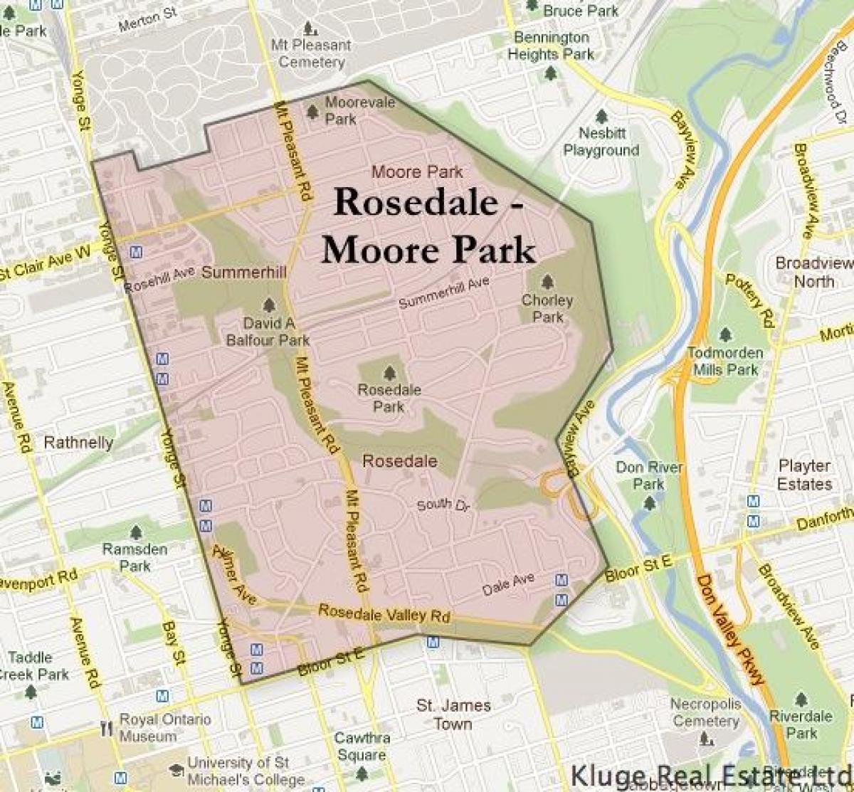 Karta Роздейл Moore Park Toronto