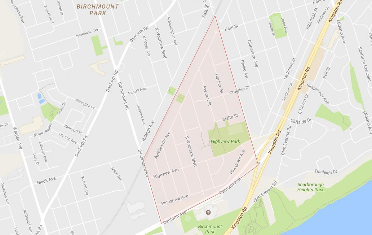 Karta Breza litice visine okolica Toronta