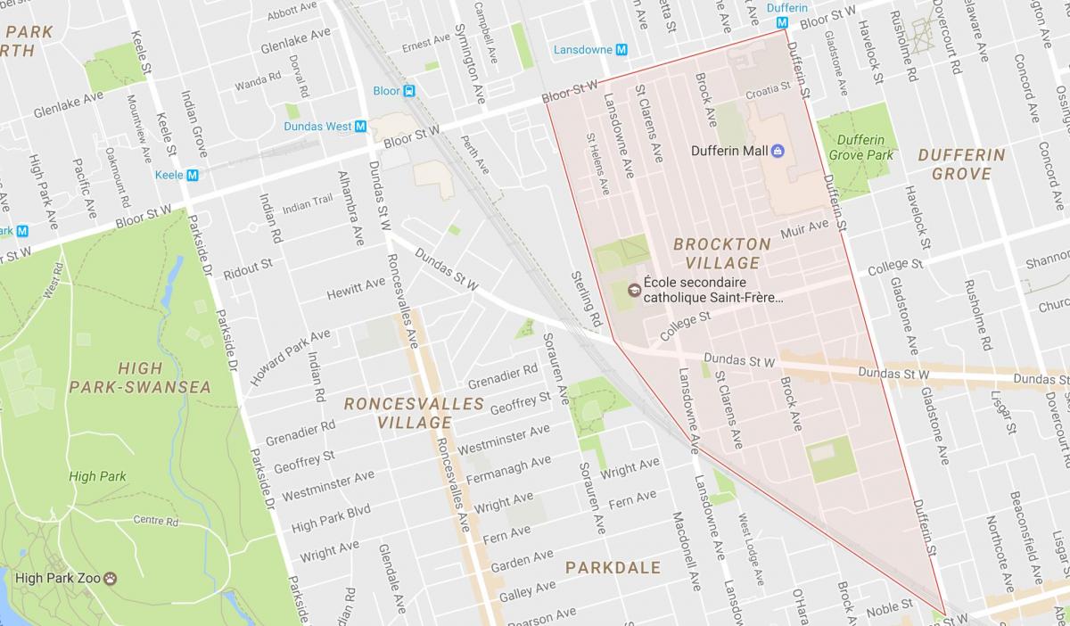 Karta Brockton Village, Toronto područje