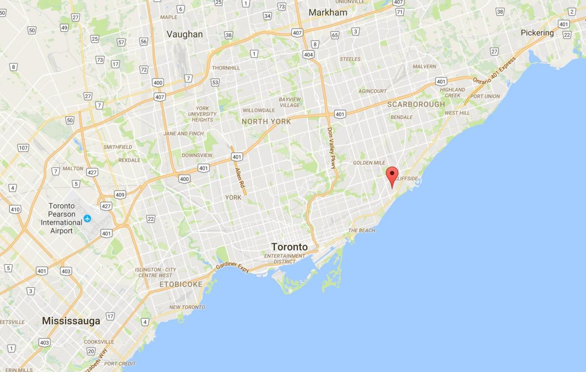 Karta Breza litice visine području Toronto