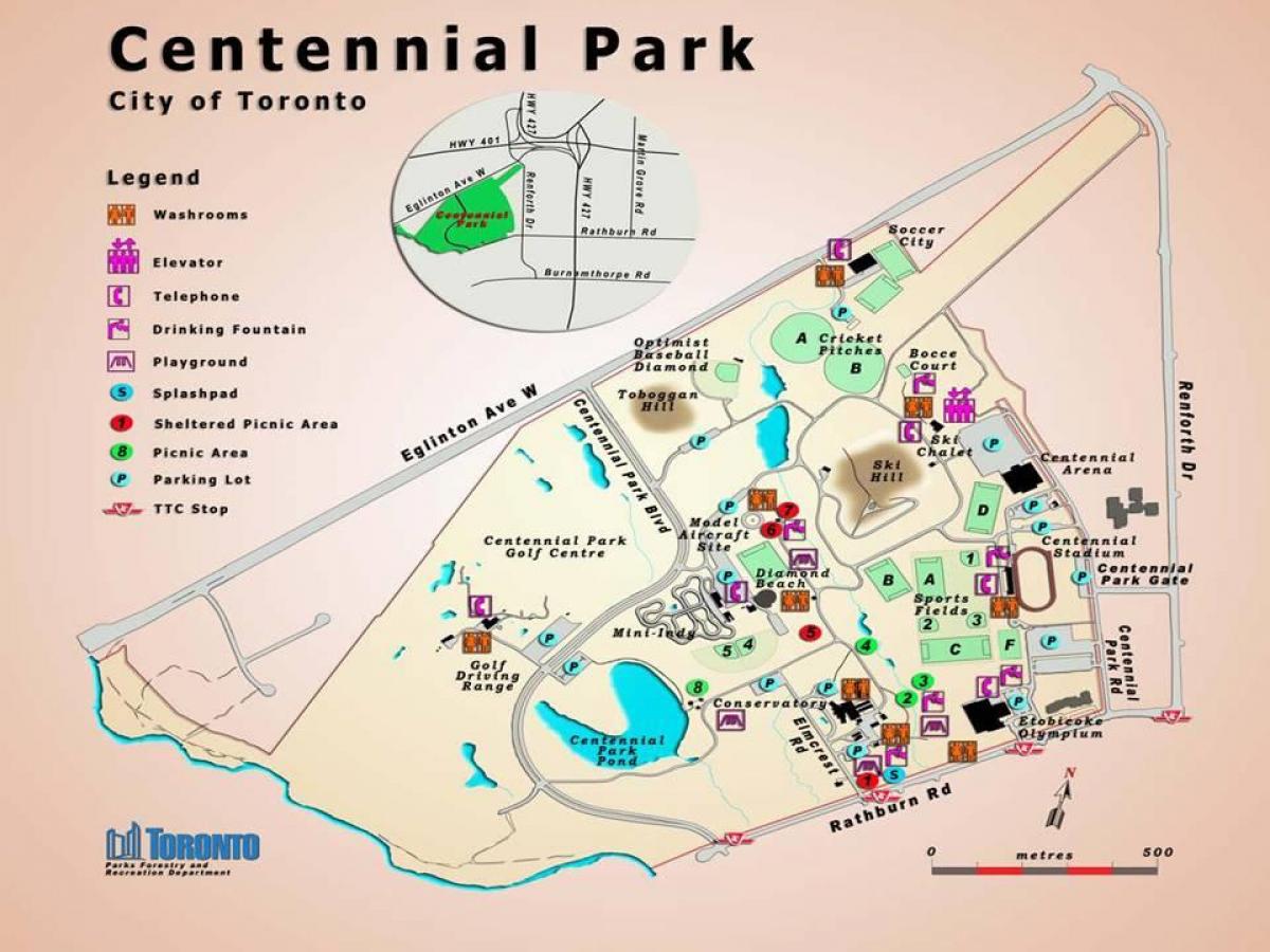 Karta Park centennial povrće vrtlarstvo Toronto