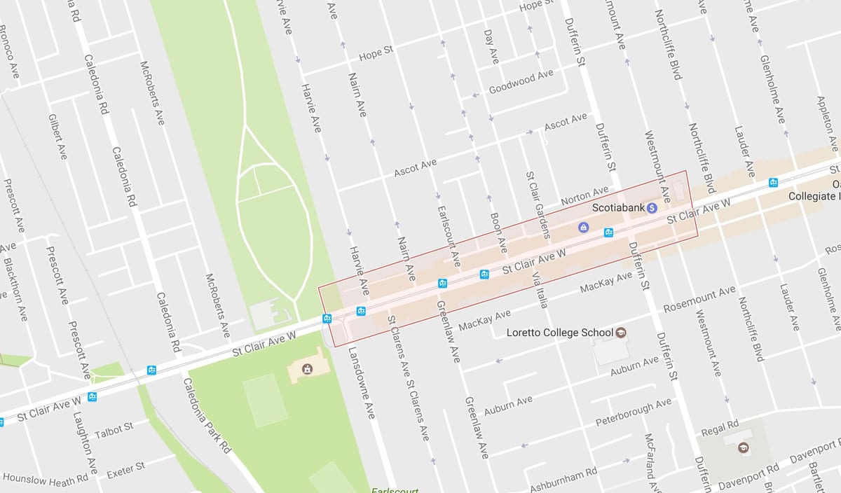 Karta Corso Италиа području Toronto