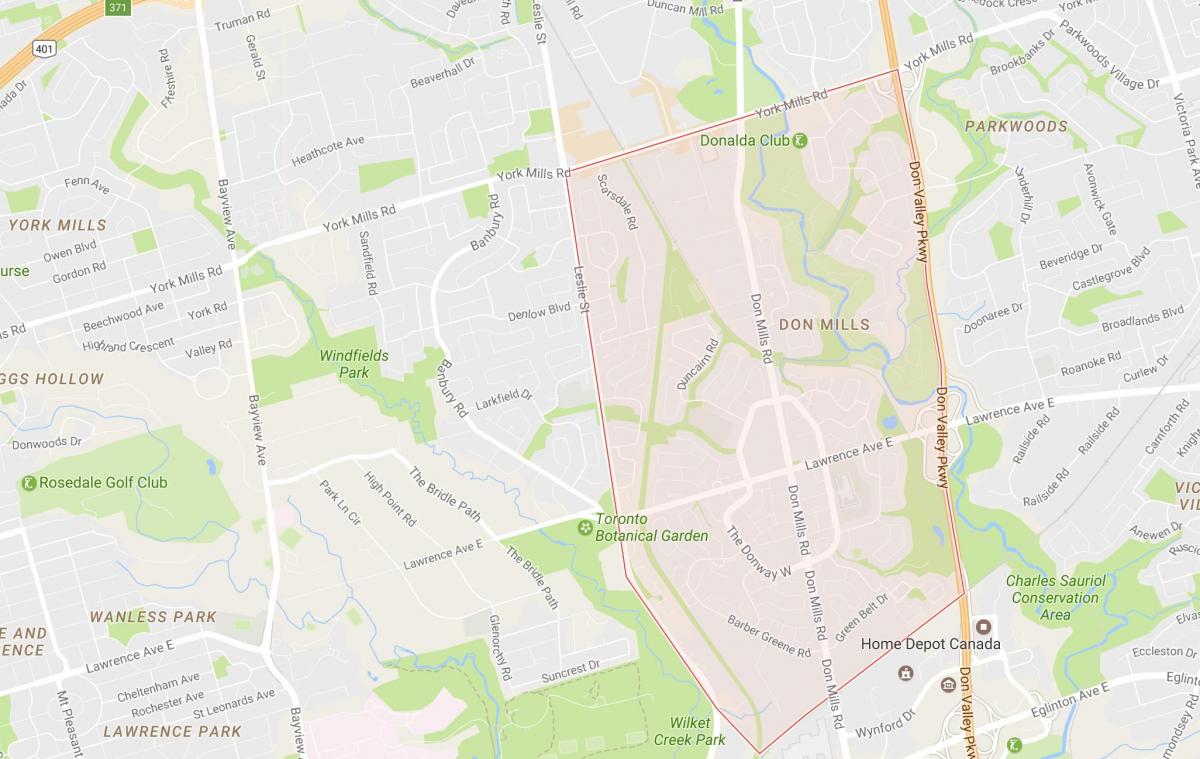 Karta Don Mills, Toronto područje