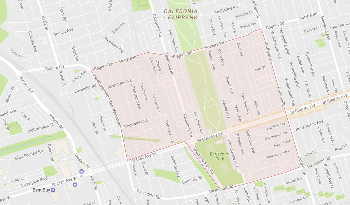 Karta Earlscourt području Toronto