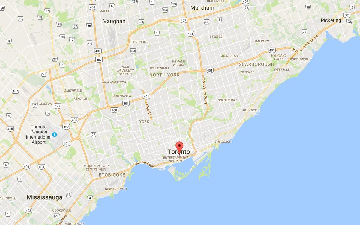 Karta financijskoj četvrti Toronta