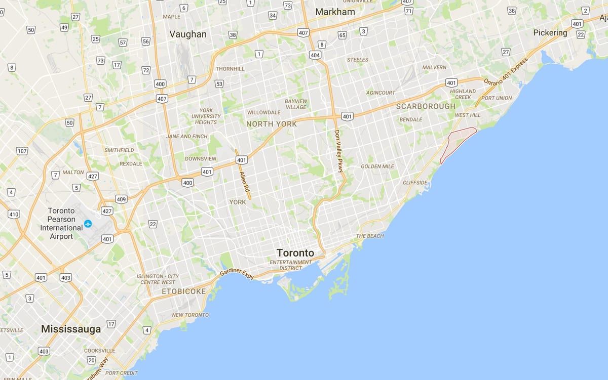 Karta Guildwood području Toronto