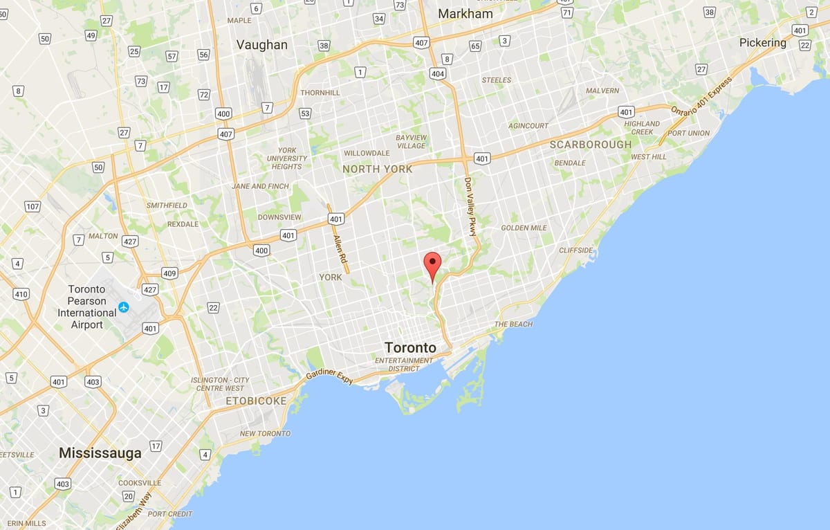 Karta Guvernera most području Toronto