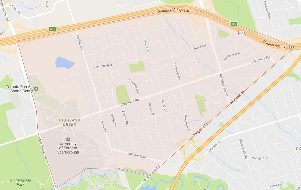 Karta brdsko-krik okolica Toronta