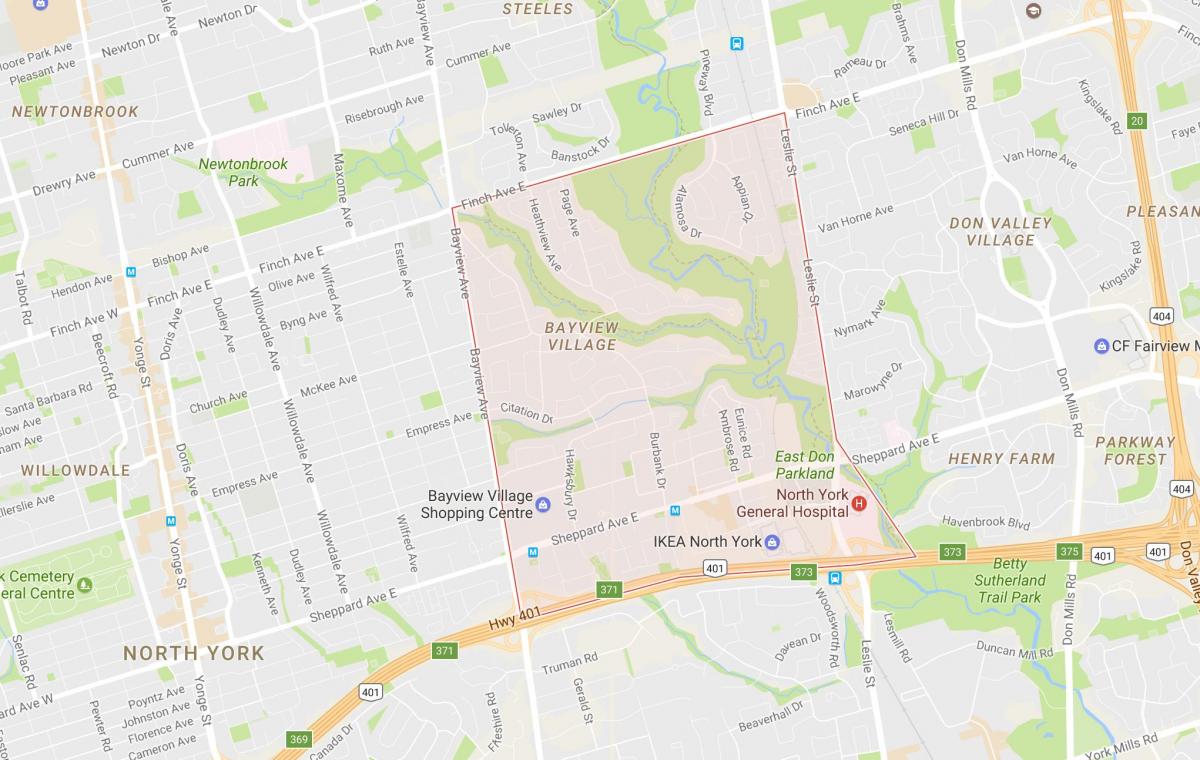 Karta Бэйвью selu području Toronto