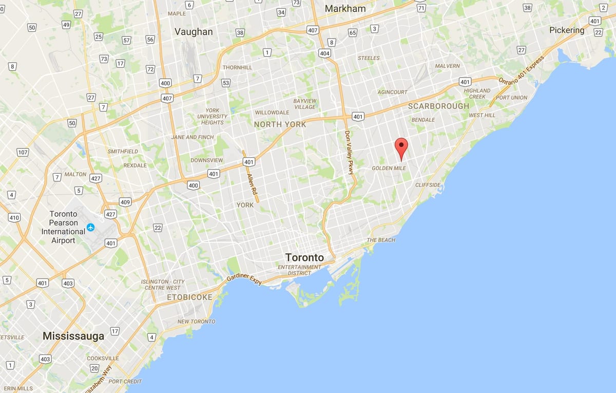 Karta Ionview području Toronto