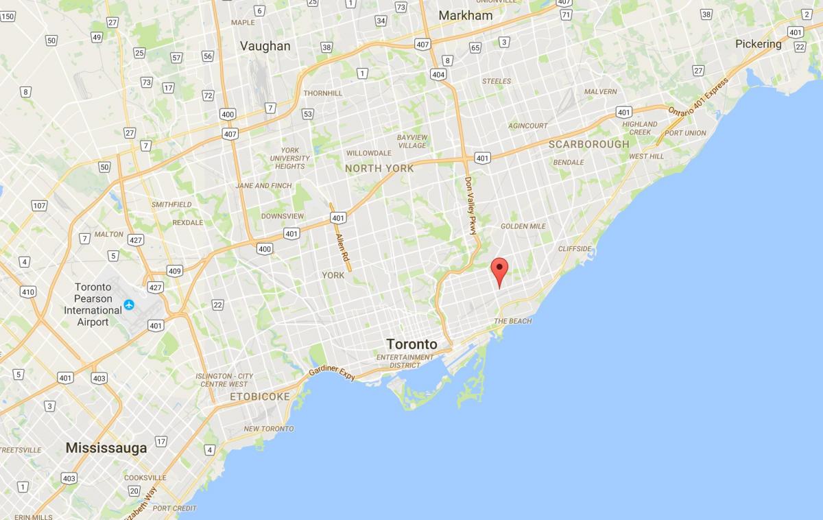 Karte Istočne Danforth području Toronto