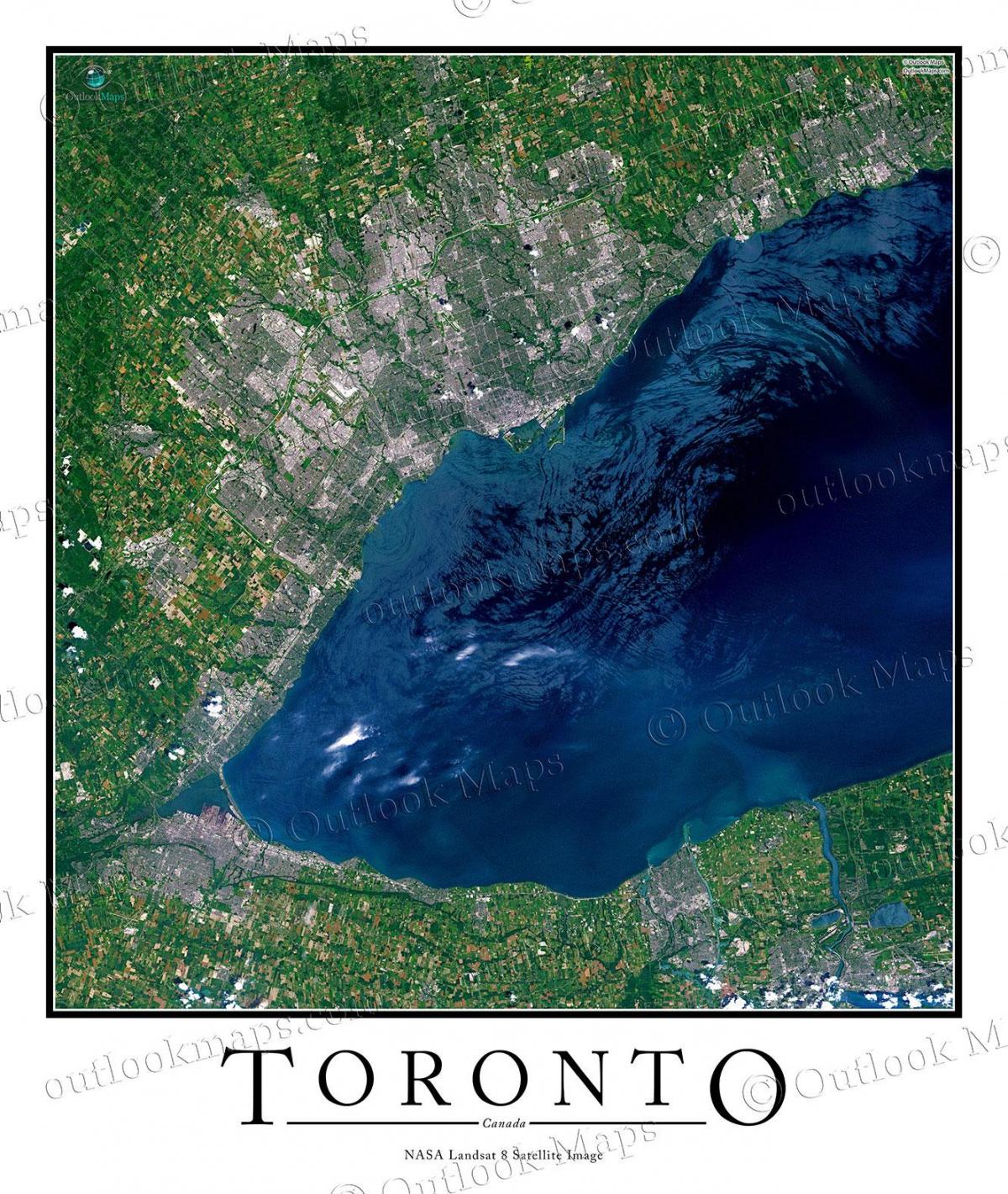 Karta Toronto satelitska jezera Ontario 