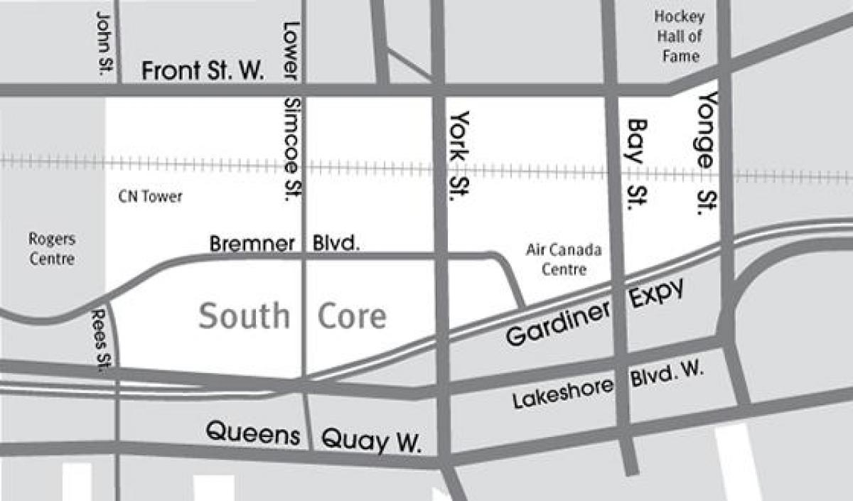Karta Južne jezgre Toronto