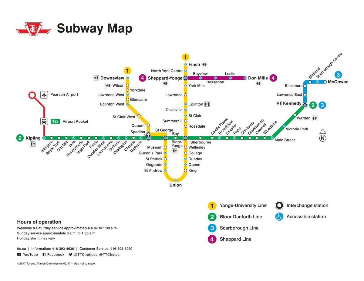 Karta Toronto TTC metro