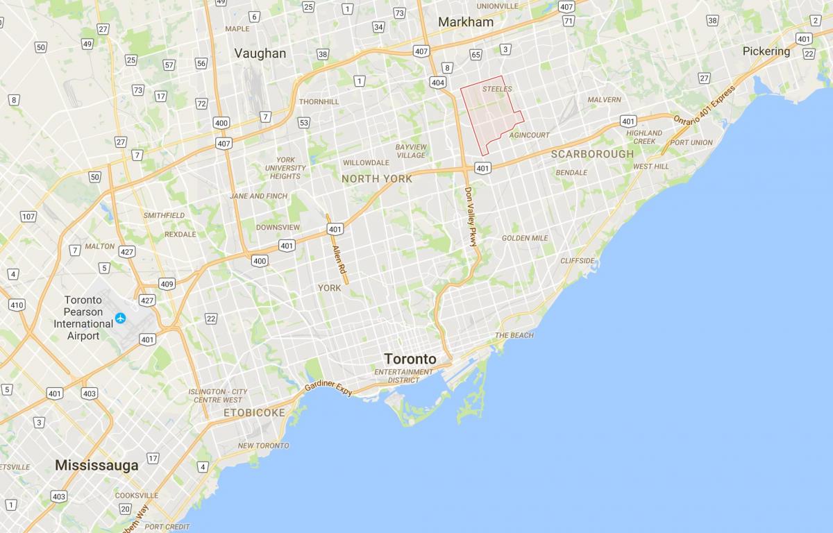 Karta je L ' Amoreaux području Toronto