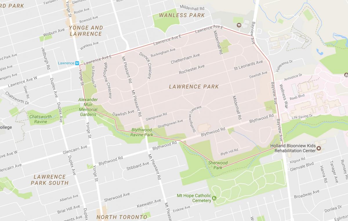 Karta Lawrence-Park području Toronto