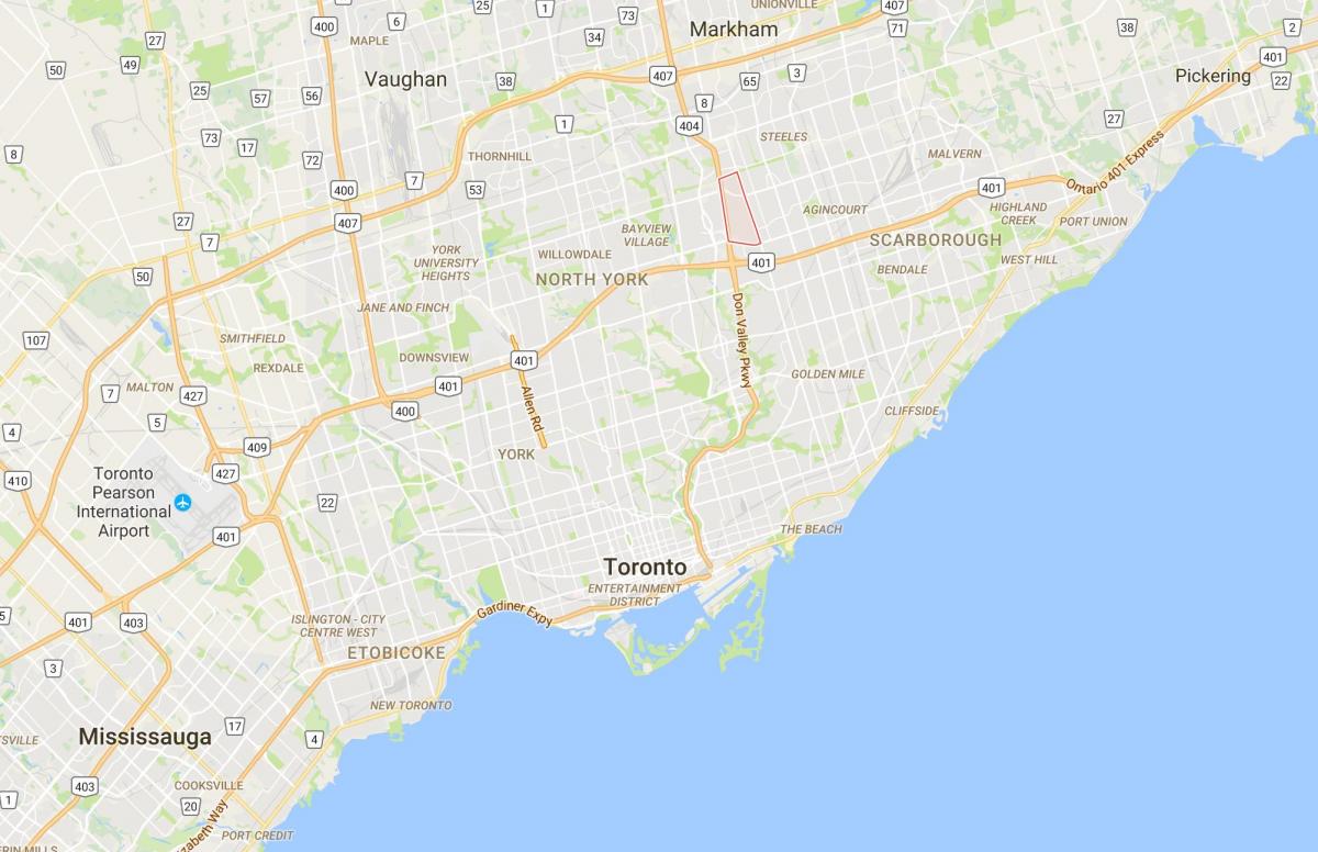 Karta lijepo područje u Torontu