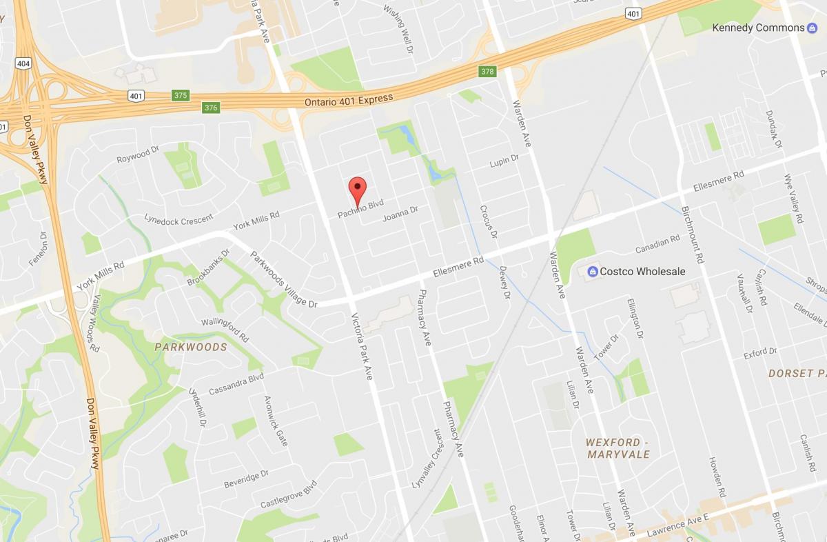 Karta Maryvalen eighbourhood Toronto