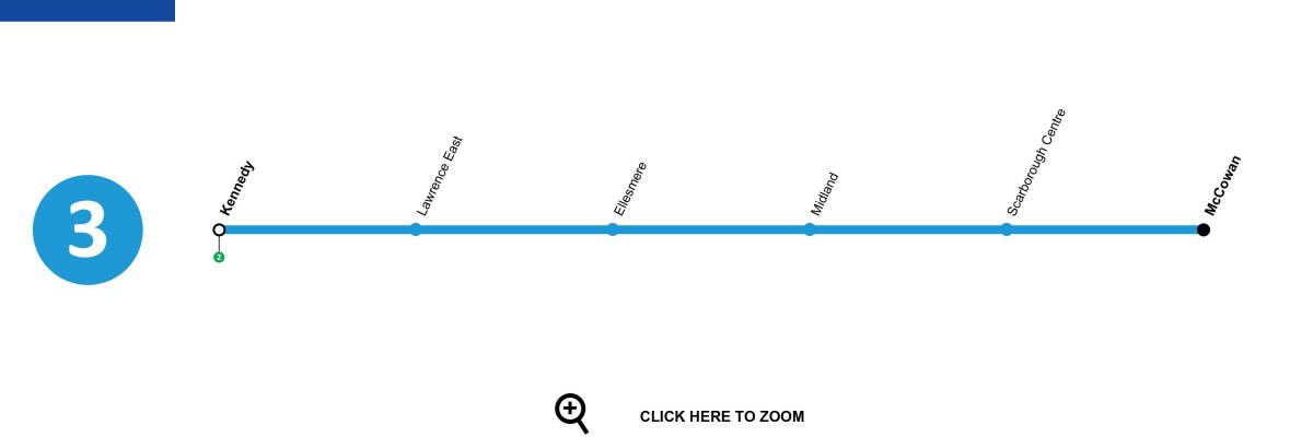 Karta Toronto metro linija 3 Scarborough PM
