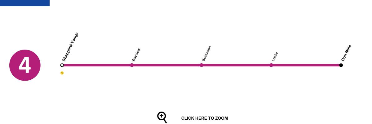 Karta Toronto metro linija 4 Sheppard