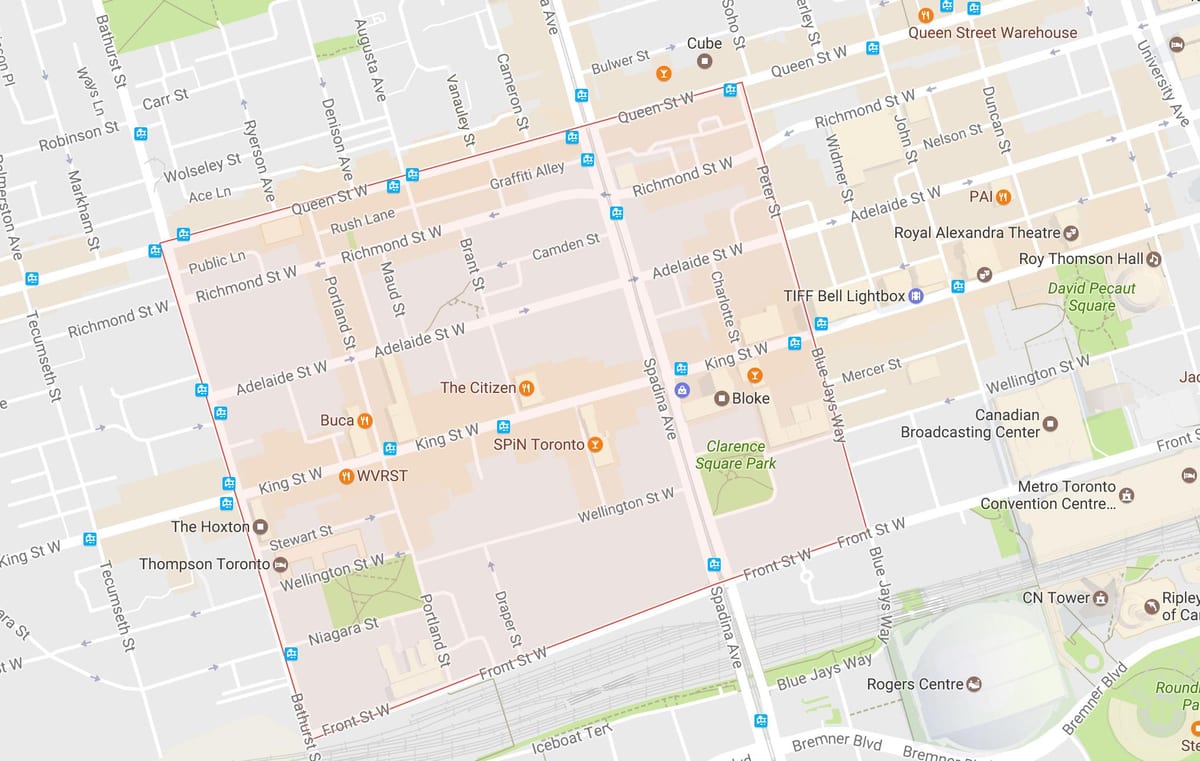 Karta moda područje području Toronto