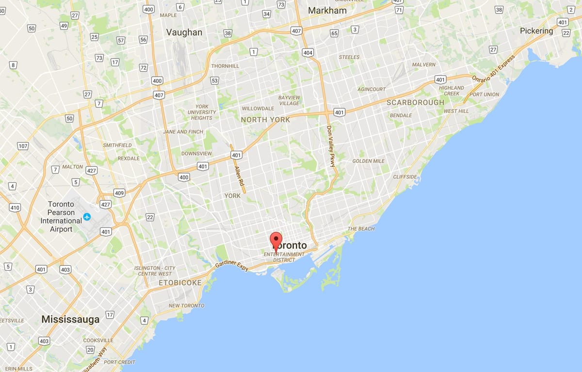 Karta moda području Toronto