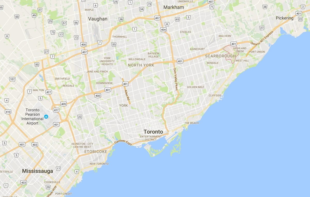 Karta Morningside području Toronto