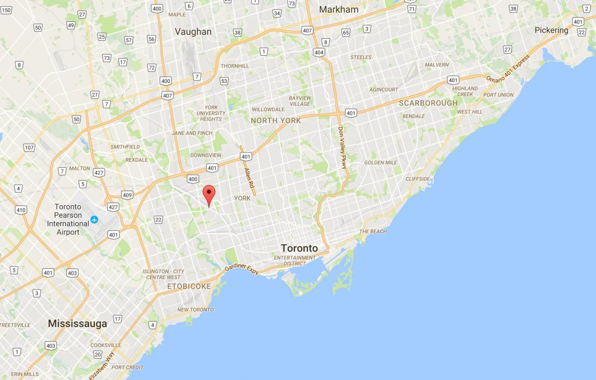 Karta Gora Dennis području Toronto