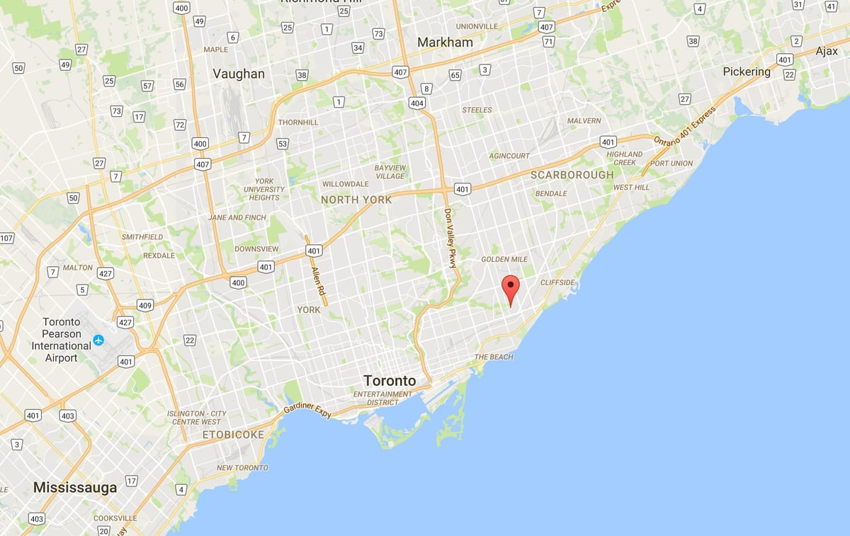 Kartu Oakridge području Toronto