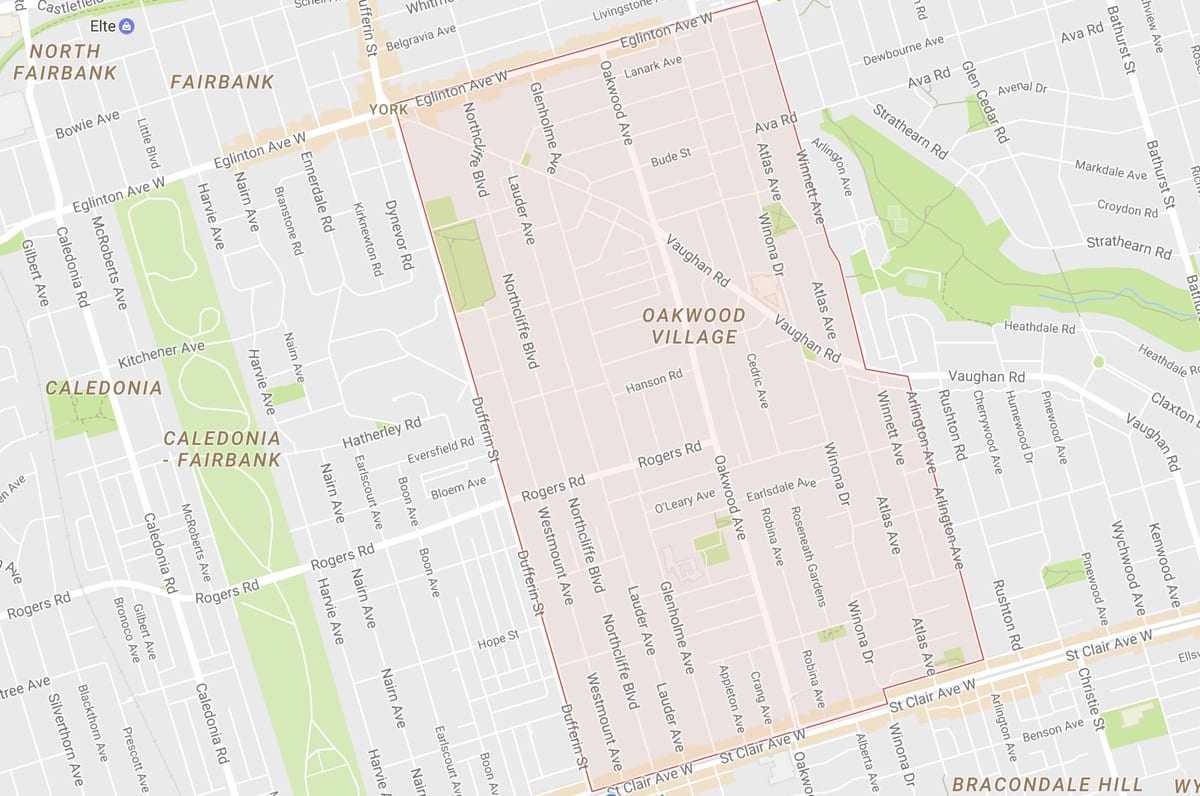 Karta Dubrava–Vaughan području Toronto