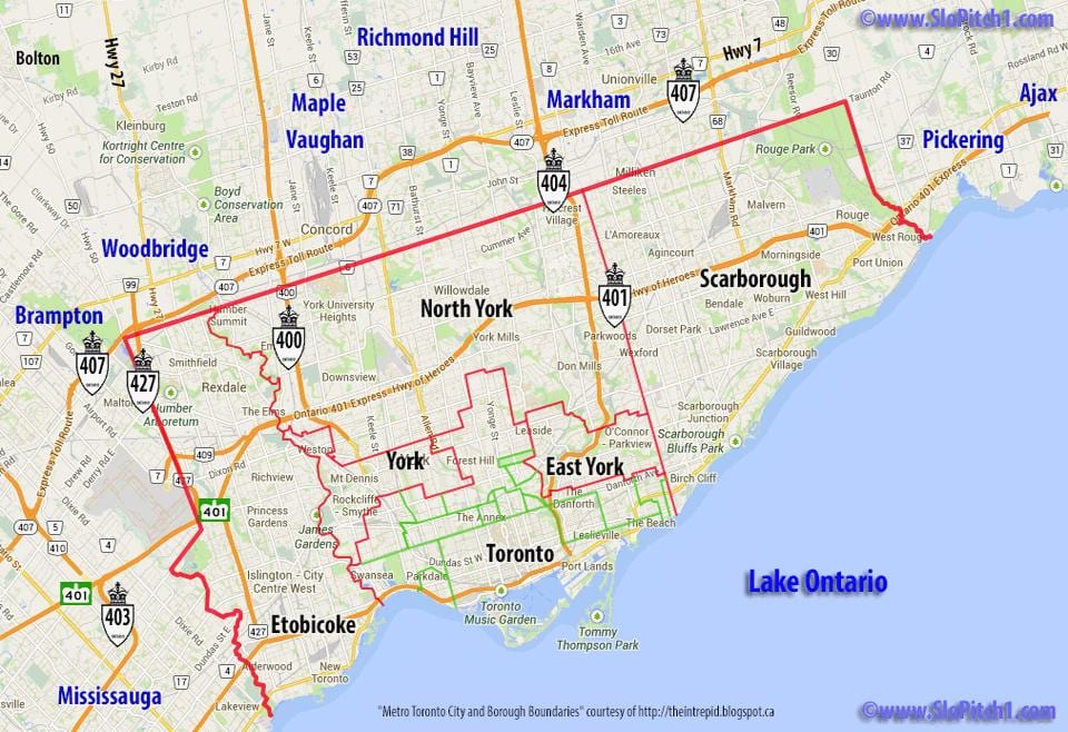 Karta općine Toronto