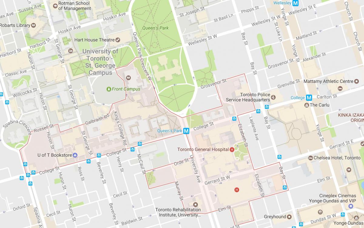 Karta otkrića područje području Toronto