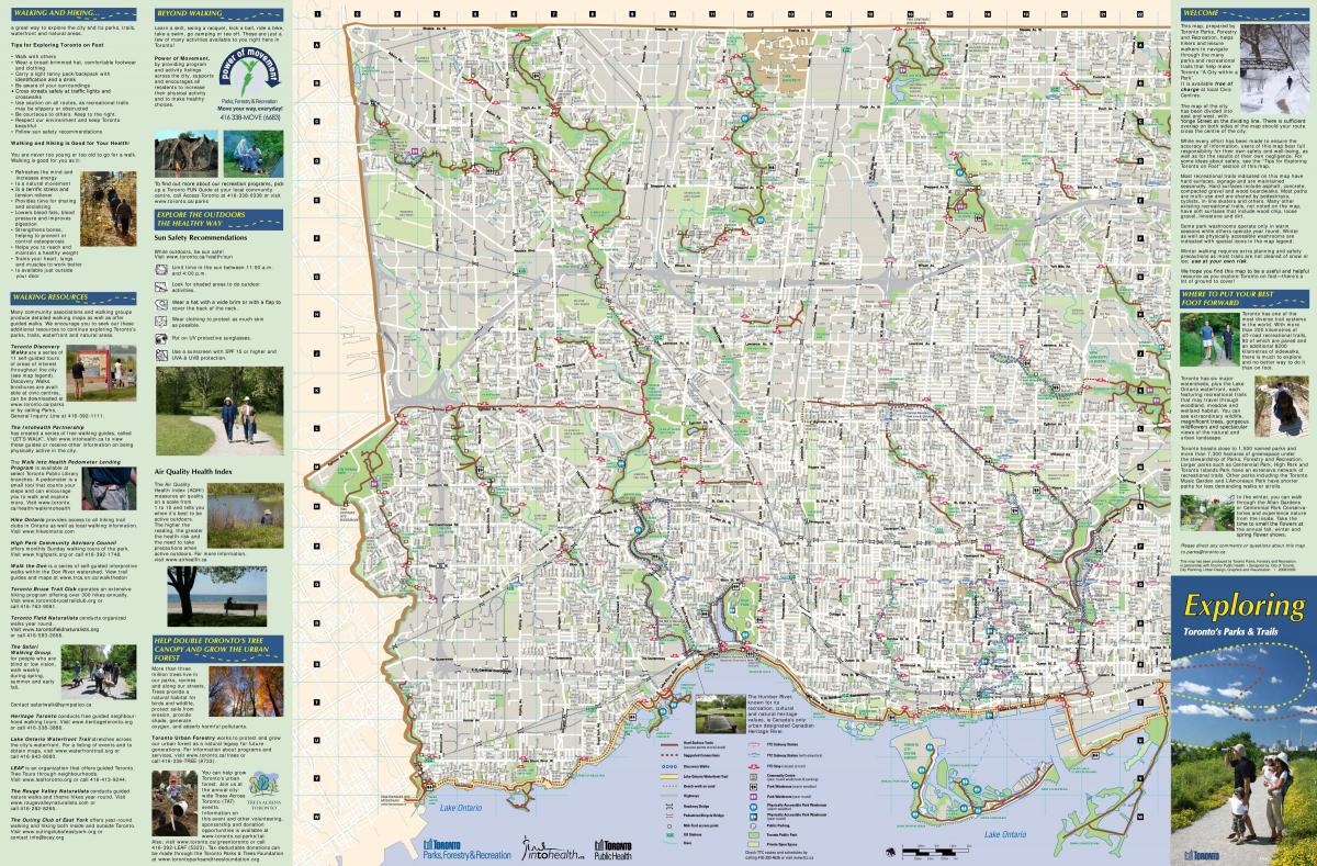 Karta parkovi i pješačke staze West Toronto