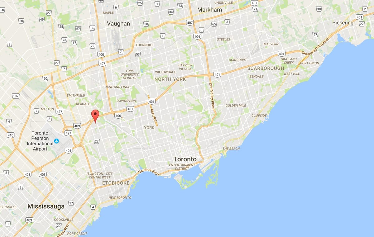 Kartu u kingsview području Toronto